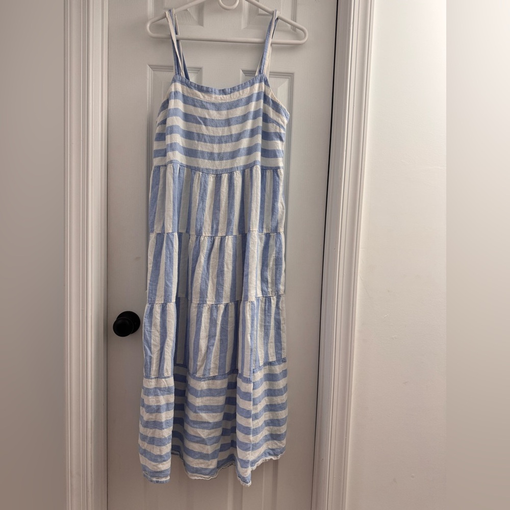 Blue and White Striped Women's Dress